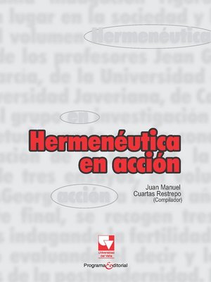 cover image of Hermenéutica en acción
